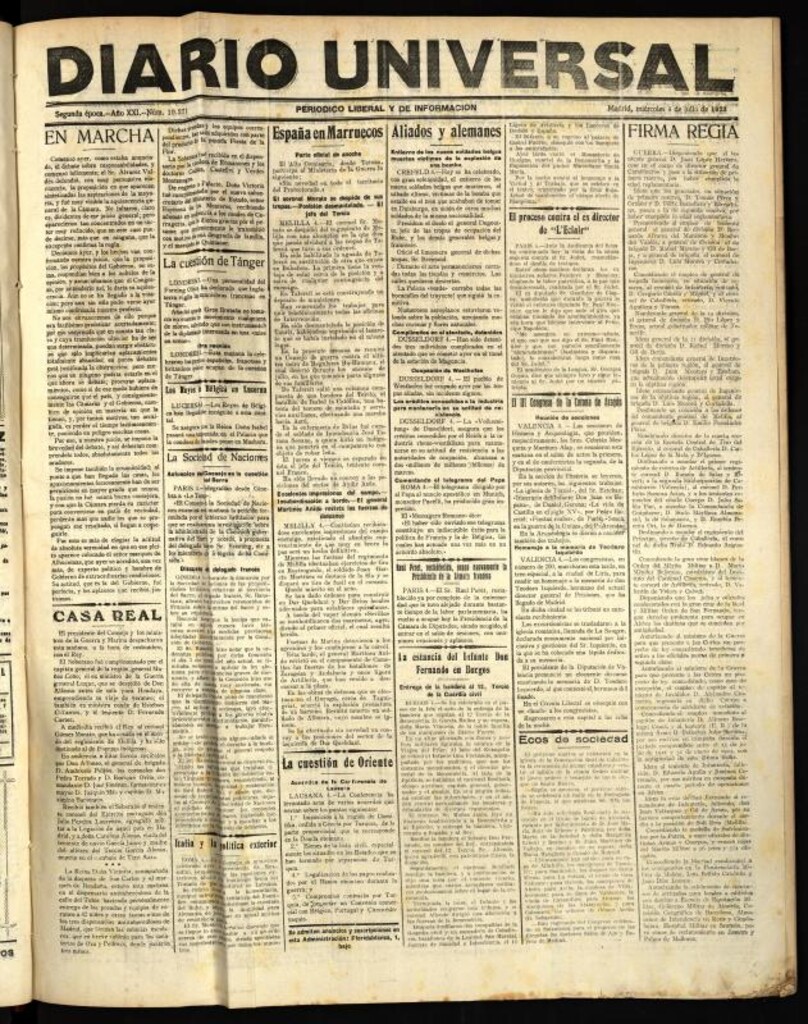 Miniatura de Diario Universal del 4 de julio de 1923