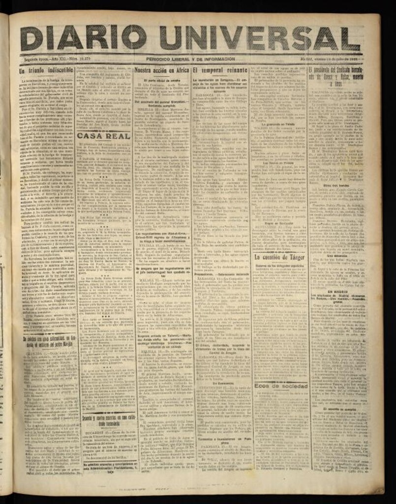 Miniatura de Diario Universal del 13 de julio de 1923