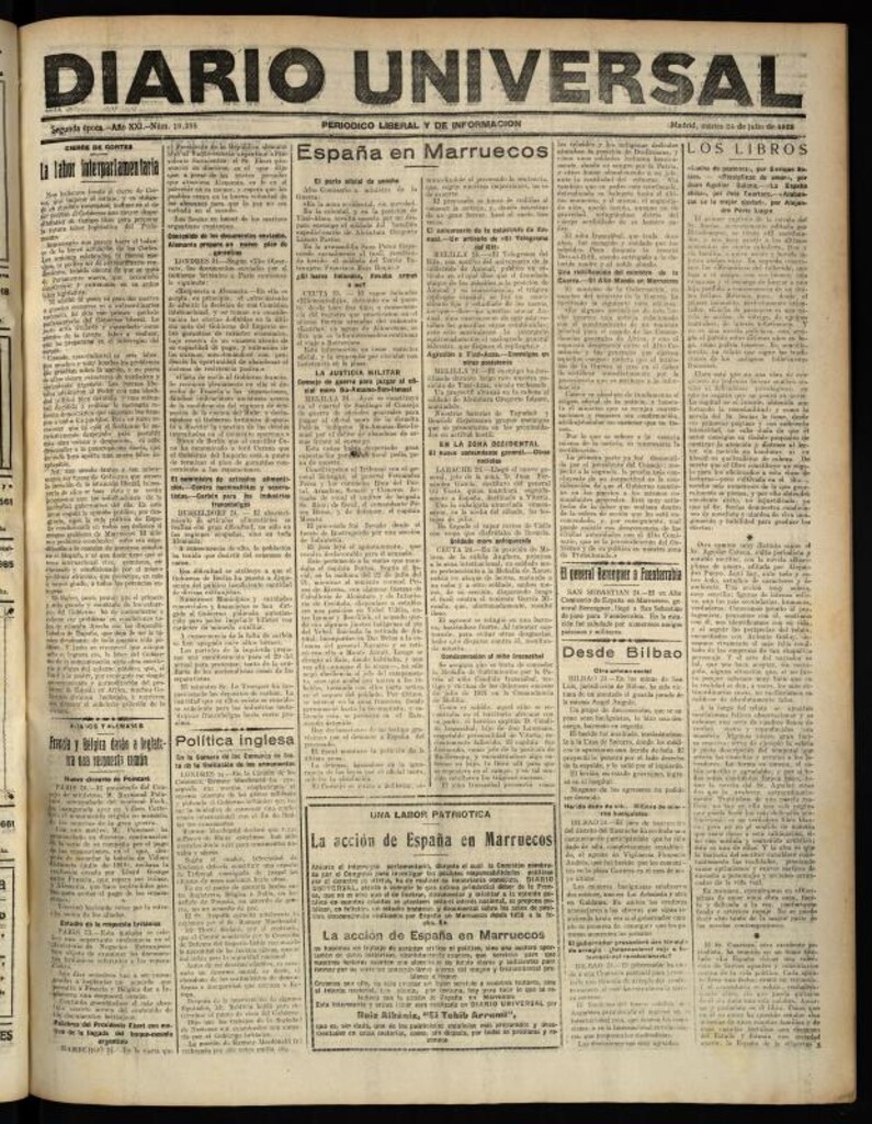Miniatura de Diario Universal del 24 de julio de 1923