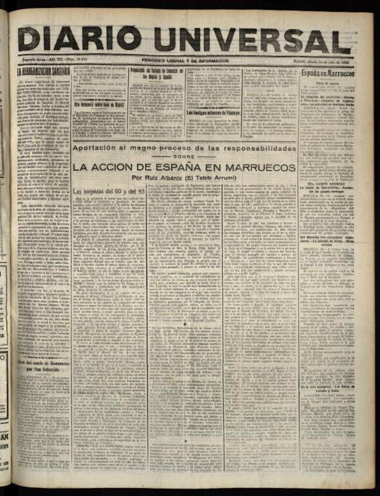 Miniatura de Diario Universal del 28 de julio de 1923