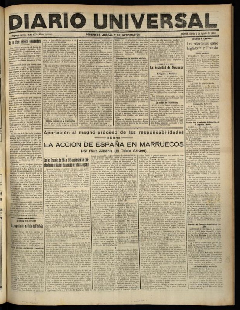 Miniatura de Diario Universal del 2 de agosto de 1923