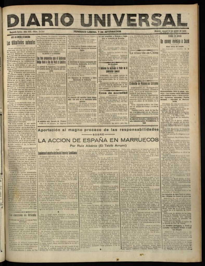 Miniatura de Diario Universal del 10 de agosto de 1923