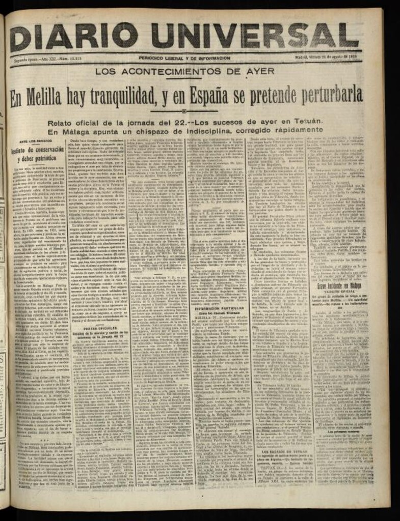 Miniatura de Diario Universal del 24 de agosto de 1923