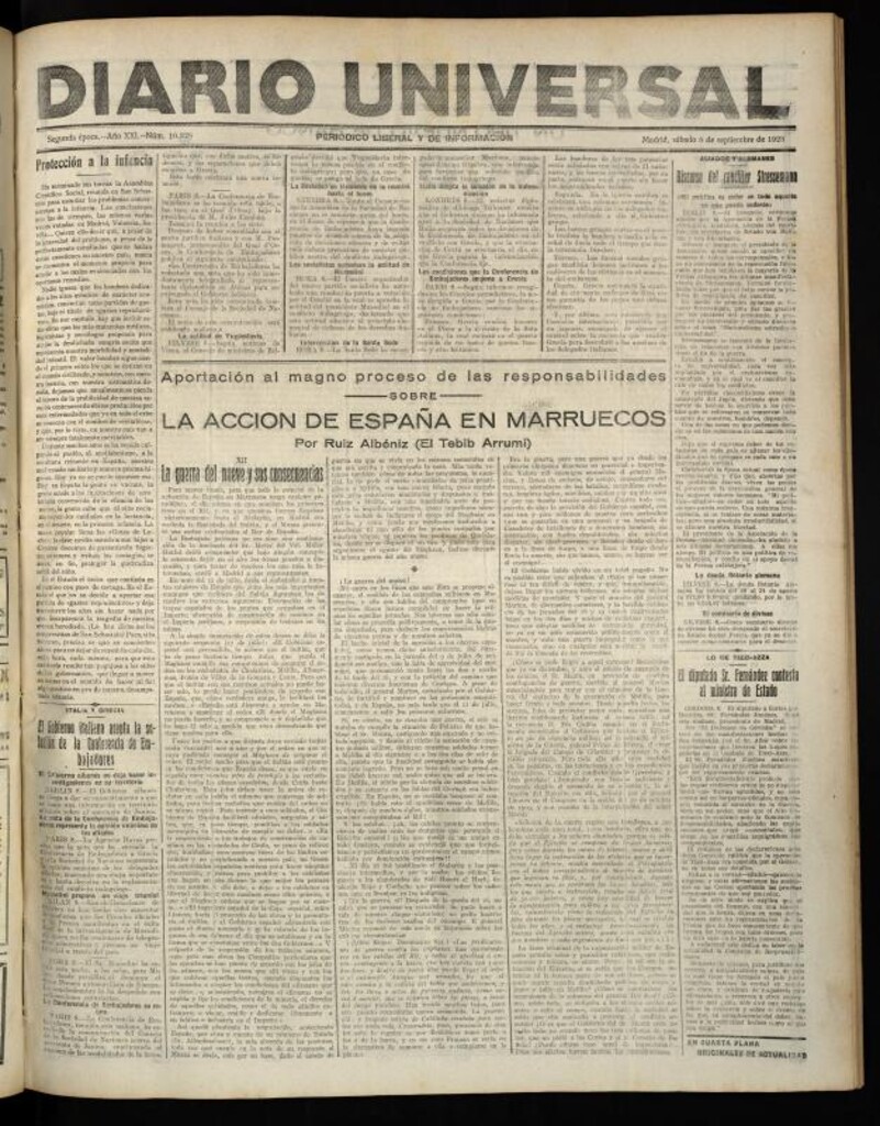 Miniatura de Diario Universal del 8 de septiembre de 1923