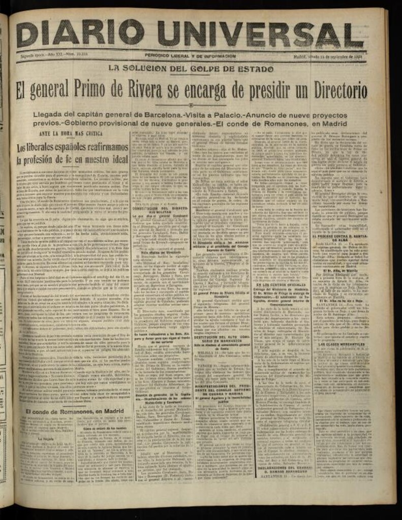 Miniatura de Diario Universal del 15 de septiembre de 1923