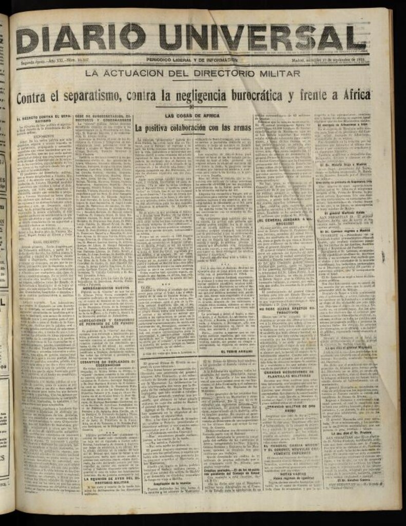 Miniatura de Diario Universal del 19 de septiembre de 1923