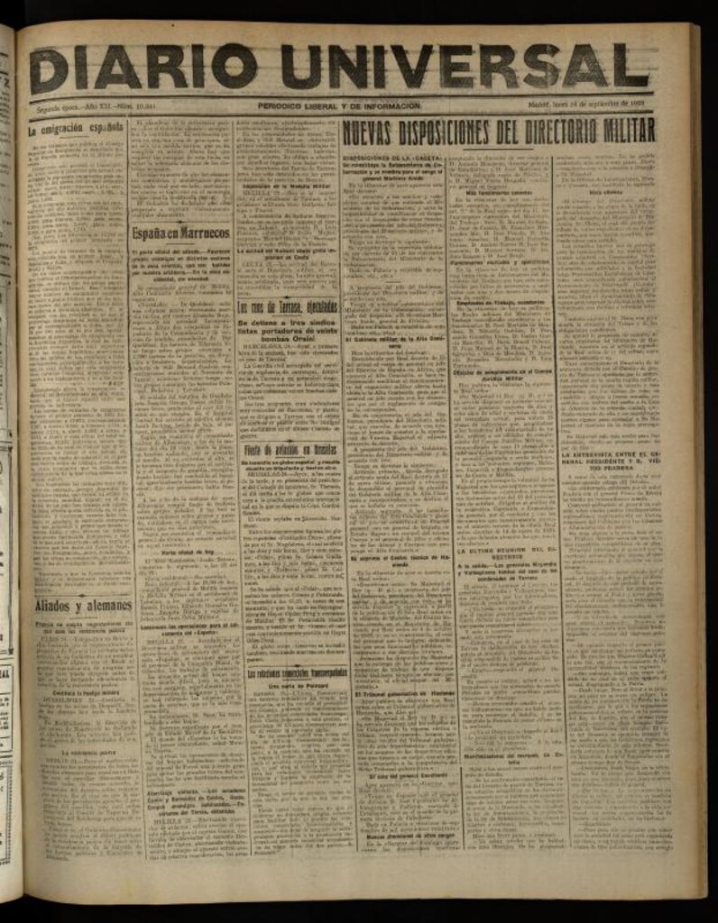 Miniatura de Diario Universal del 24 de septiembre de 1923