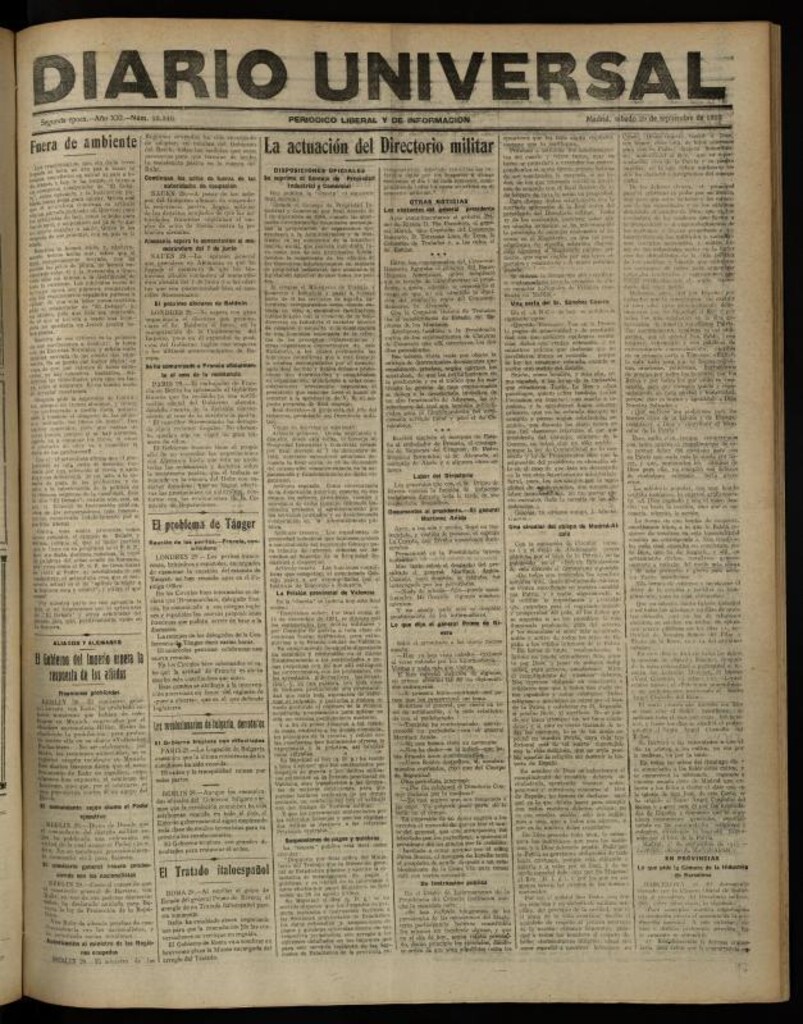 Miniatura de Diario Universal del 29 de septiembre de 1923