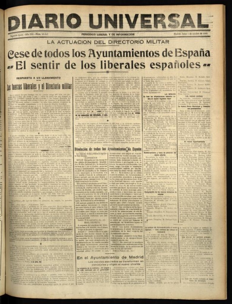 Miniatura de Diario Universal del 1 de octubre de 1923