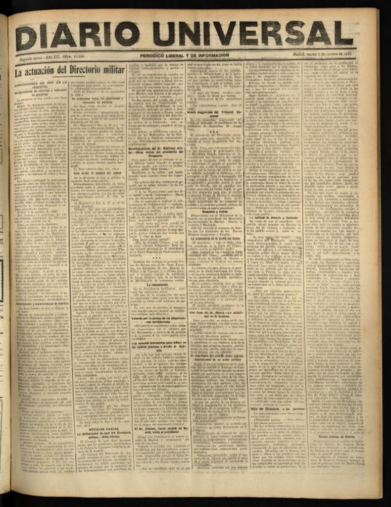 Miniatura de Diario Universal del 2 de octubre de 1923