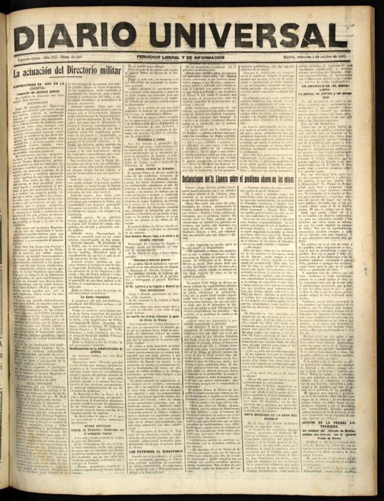 Miniatura de Diario Universal del 3 de octubre de 1923