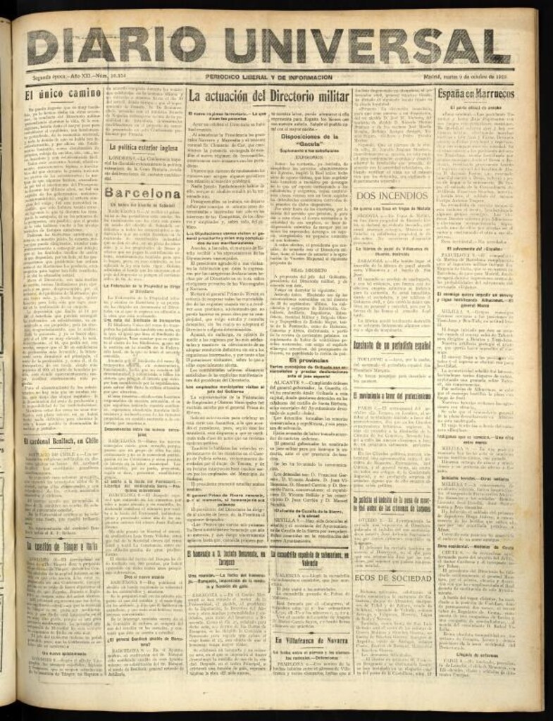 Miniatura de Diario Universal del 9 de octubre de 1923