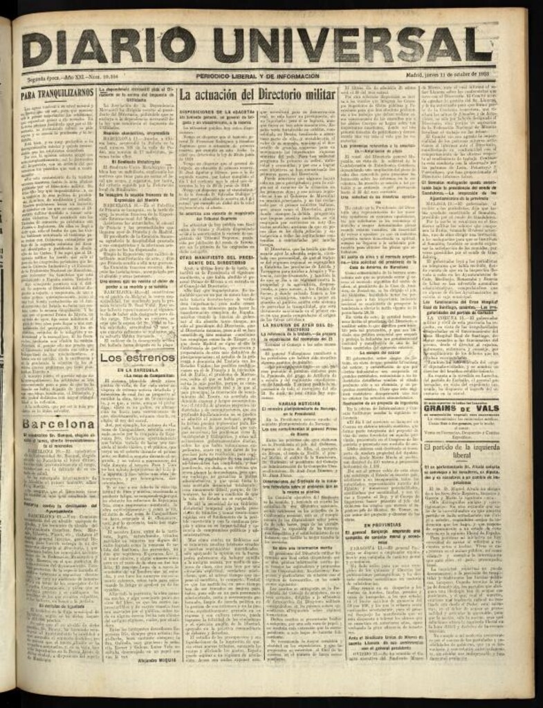Miniatura de Diario Universal del 11 de octubre de 1923