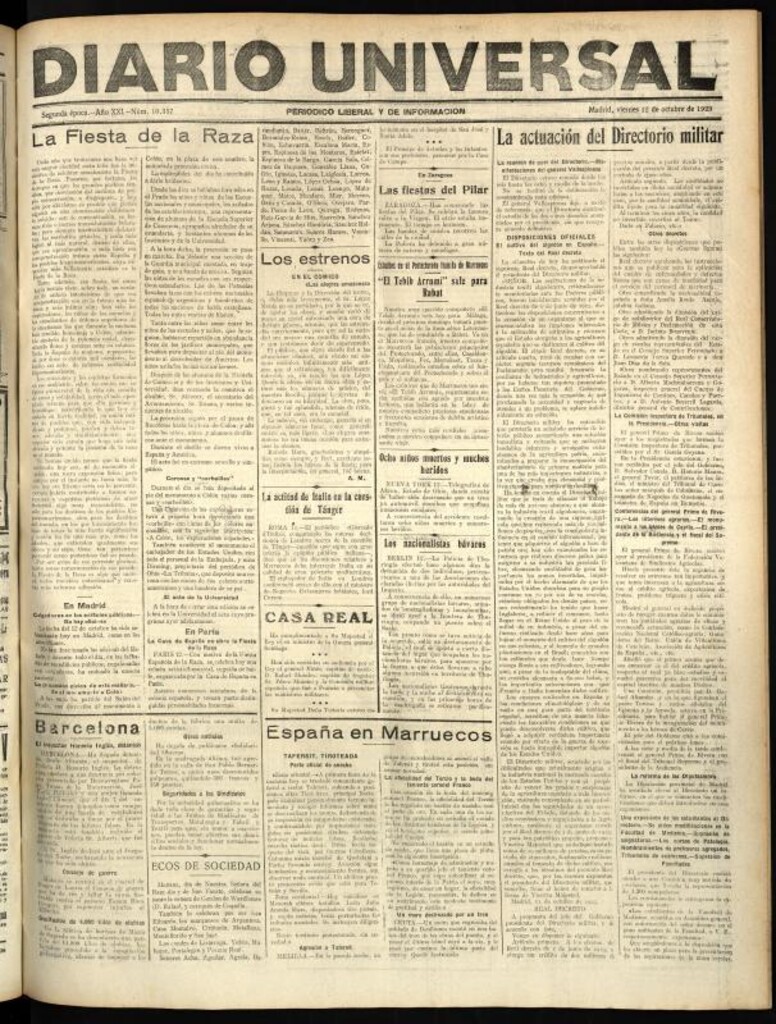 Miniatura de Diario Universal del 12 de octubre de 1923