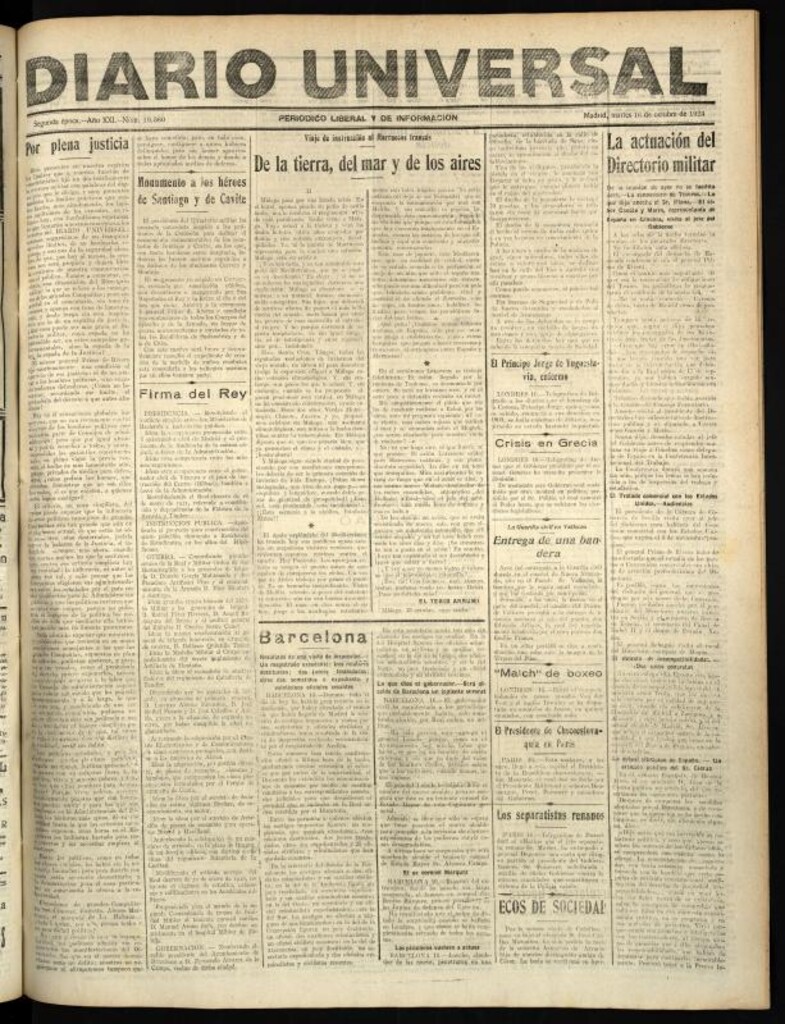 Miniatura de Diario Universal del 16 de octubre de 1923