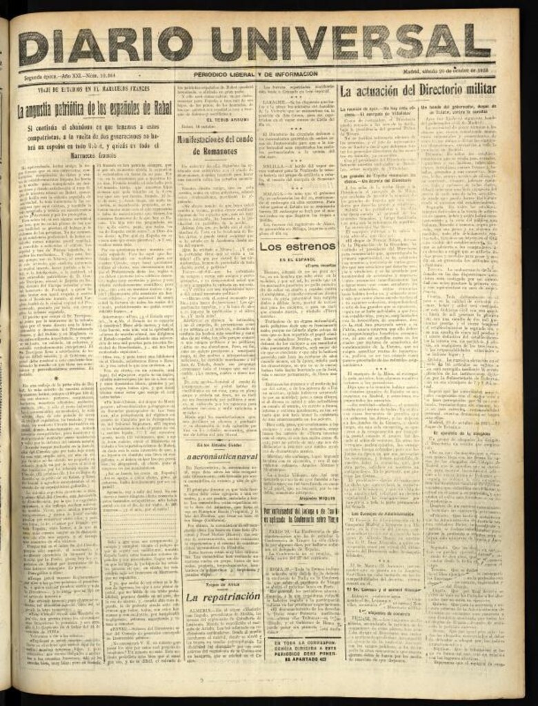 Miniatura de Diario Universal del 20 de octubre de 1923