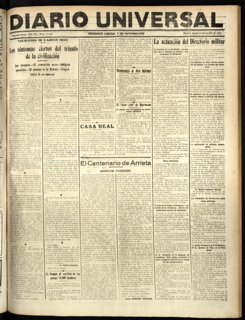 Miniatura de Diario Universal del 23 de octubre de 1923