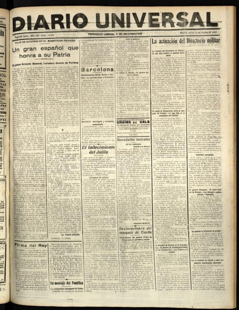 Miniatura de Diario Universal del 25 de octubre de 1923
