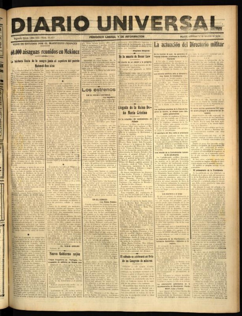 Miniatura de Diario Universal del 31 de octubre de 1923