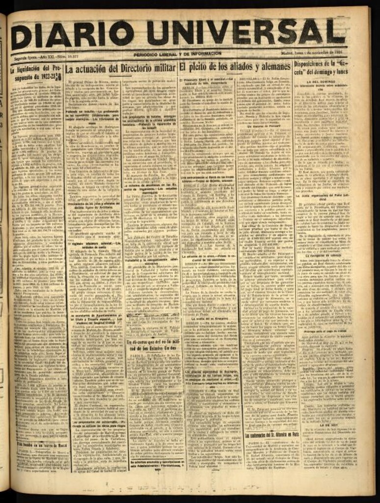 Miniatura de Diario Universal del 5 de noviembre de 1923
