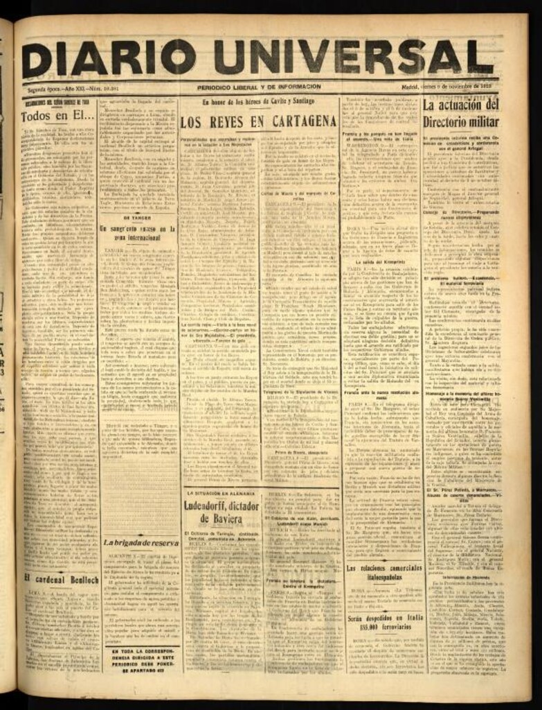 Miniatura de Diario Universal del 9 de noviembre de 1923