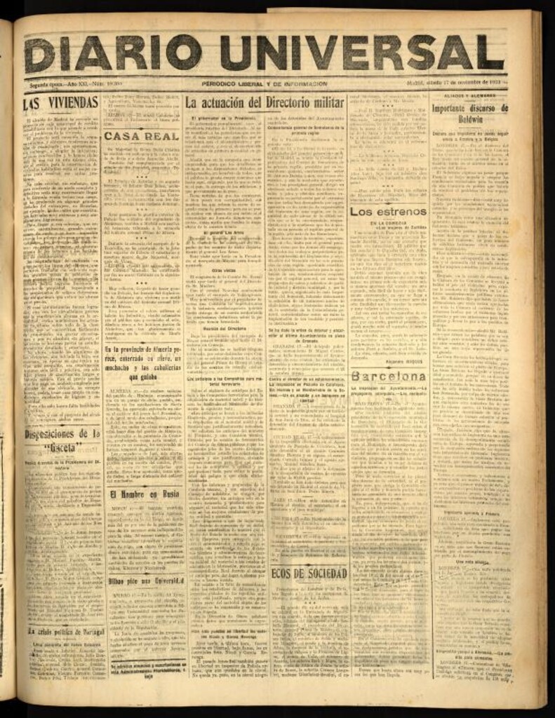 Miniatura de Diario Universal del 17 de noviembre de 1923