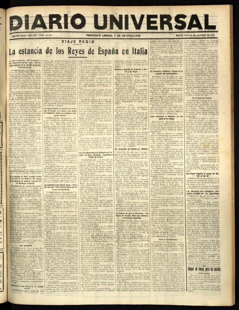 Miniatura de Diario Universal del 26 de noviembre de 1923