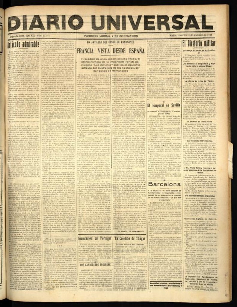 Miniatura de Diario Universal del 28 de noviembre de 1923