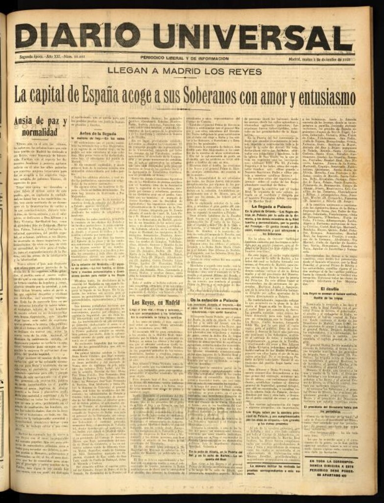 Miniatura de Diario Universal del 4 de diciembre de 1923