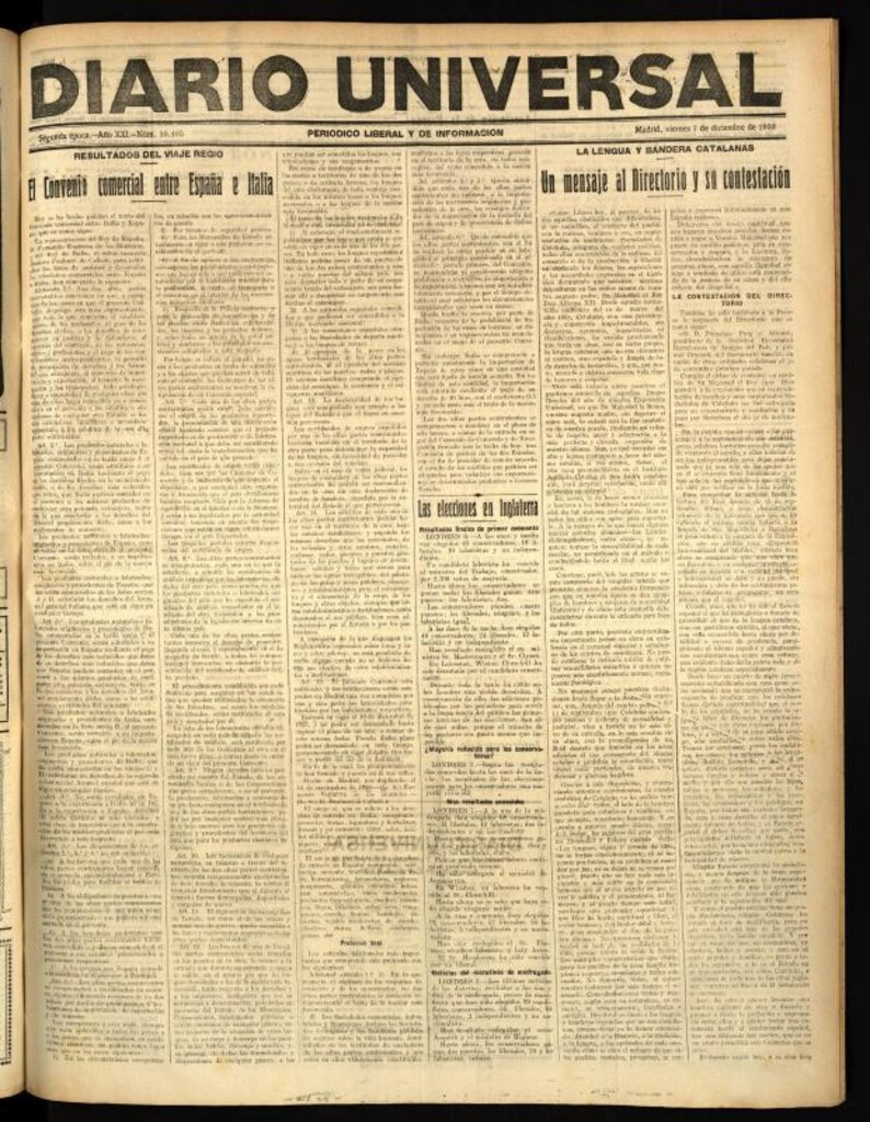 Miniatura de Diario Universal del 7 de diciembre de 1923