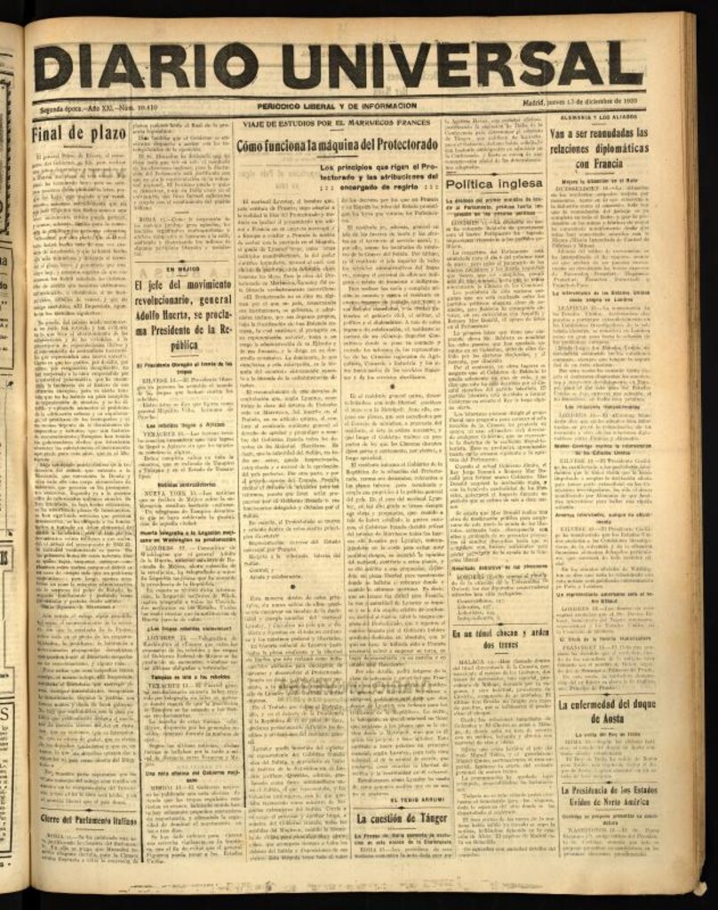 Miniatura de Diario Universal del 13 de diciembre de 1923