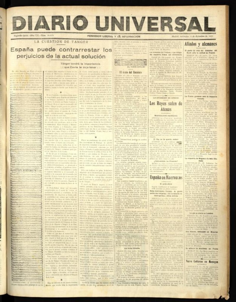 Miniatura de Diario Universal del 19 de diciembre de 1923