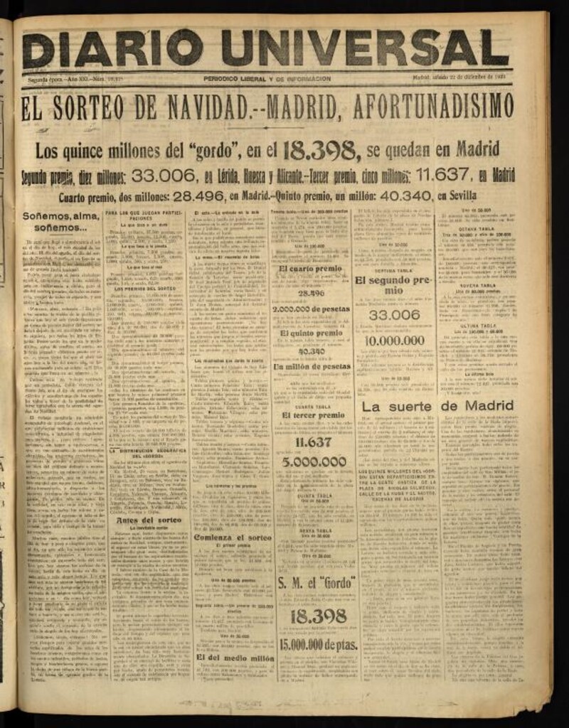 Miniatura de Diario Universal del 22 de diciembre de 1923