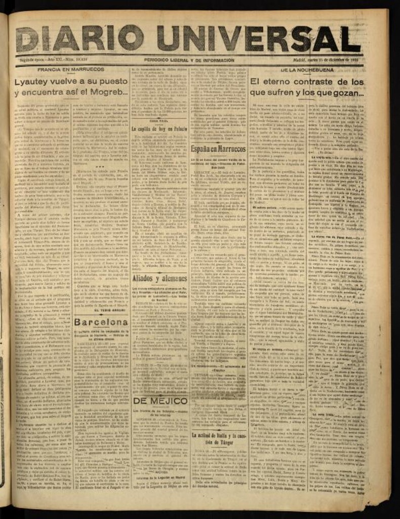 Miniatura de Diario Universal del 25 de diciembre de 1923