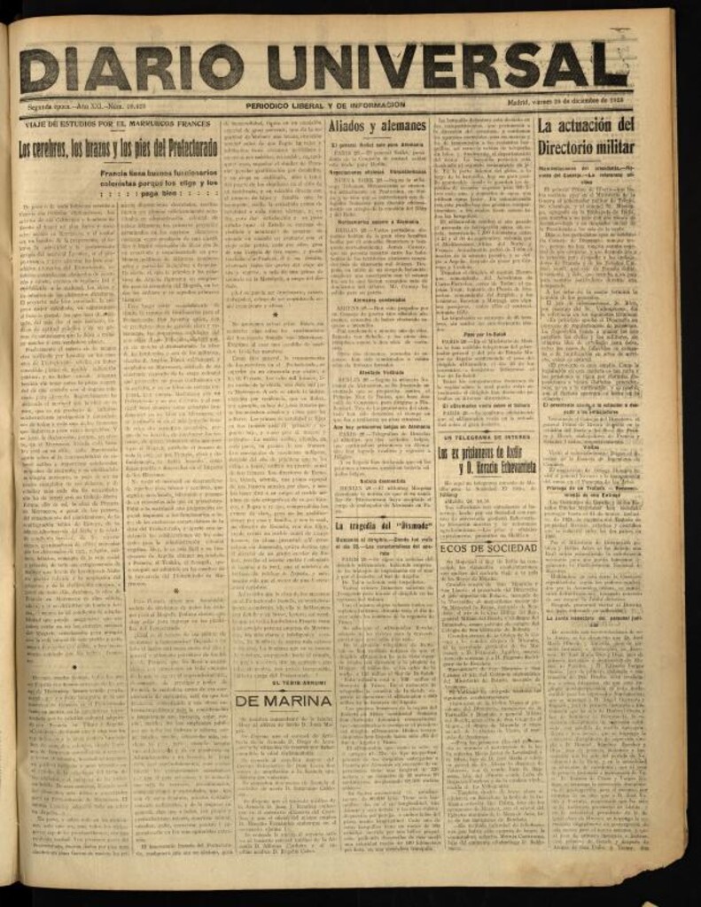 Miniatura de Diario Universal del 28 de diciembre de 1923