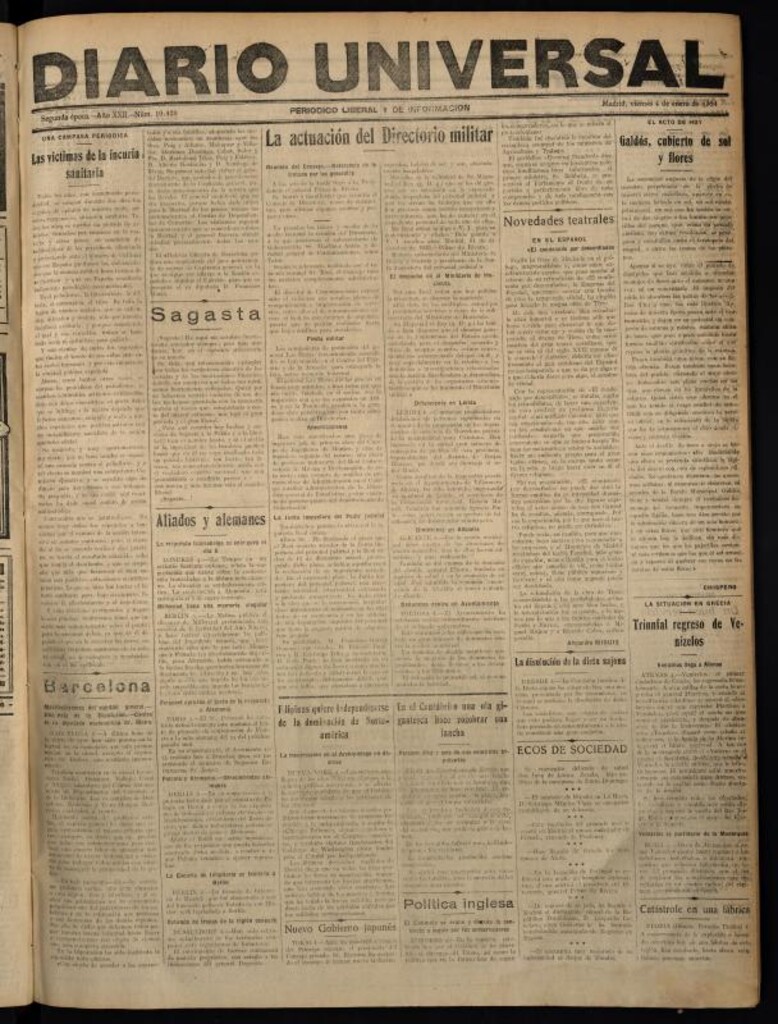 Miniatura de Diario Universal del 4 de enero de 1924