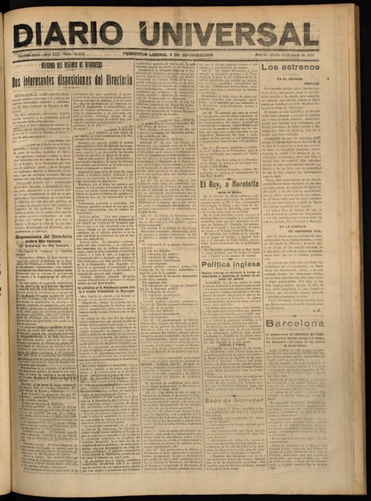 Miniatura de Diario Universal del 19 de enero de 1924