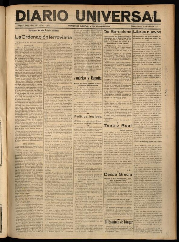 Miniatura de Diario Universal del 31 de enero de 1924