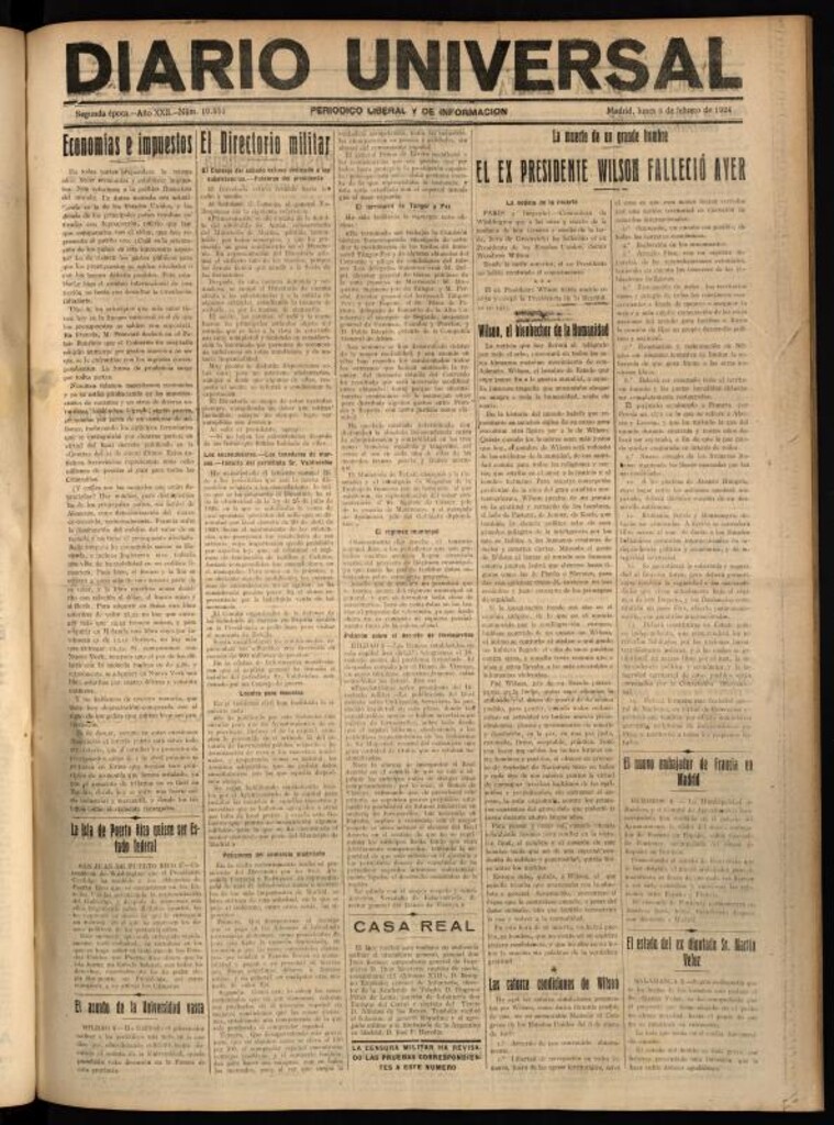 Miniatura de Diario Universal del 4 de febrero de 1924
