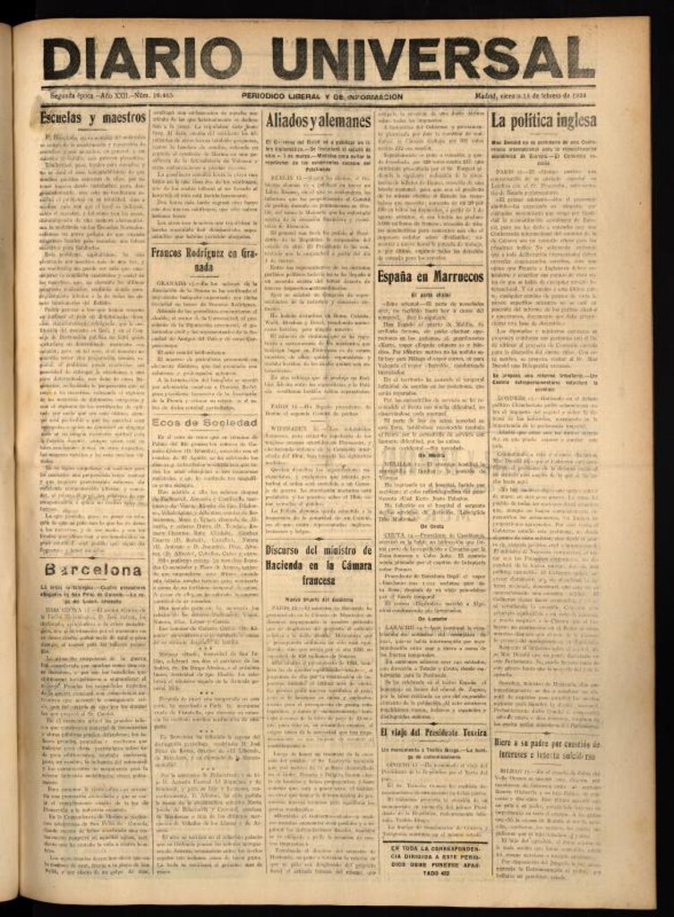 Miniatura de Diario Universal del 15 de febrero de 1924