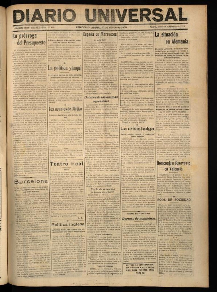 Miniatura de Diario Universal del 5 de marzo de 1924