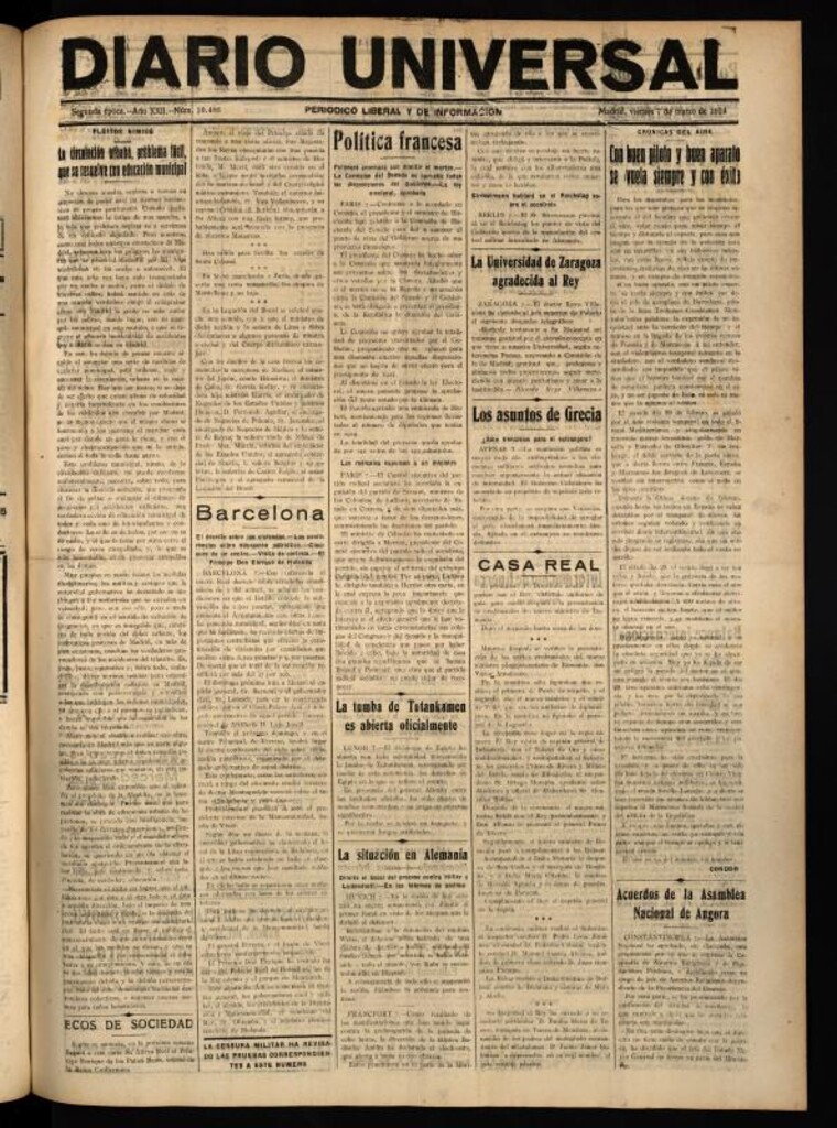 Miniatura de Diario Universal del 7 de marzo de 1924