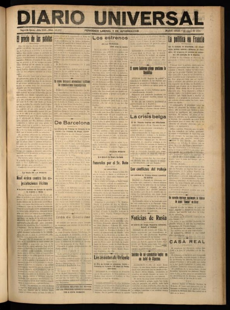 Miniatura de Diario Universal del 8 de marzo de 1924
