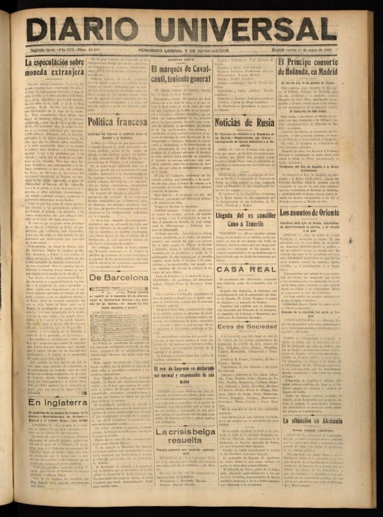Miniatura de Diario Universal del 11 de marzo de 1924
