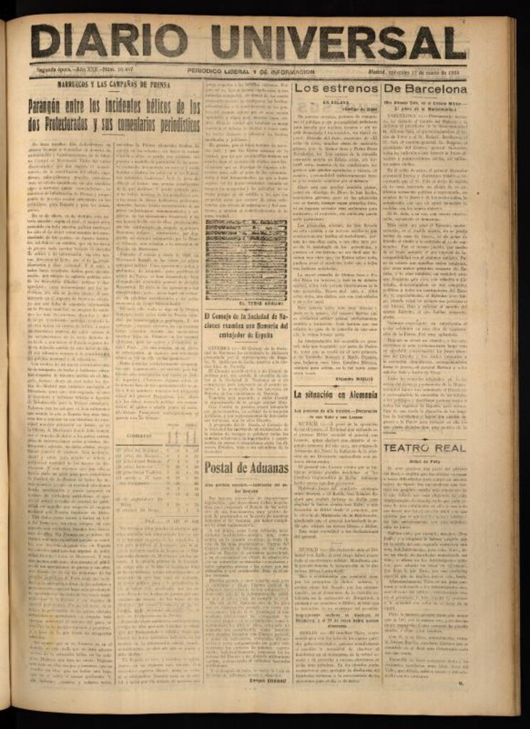 Miniatura de Diario Universal del 12 de marzo de 1924