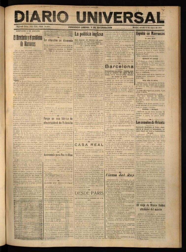 Miniatura de Diario Universal del 15 de marzo de 1924