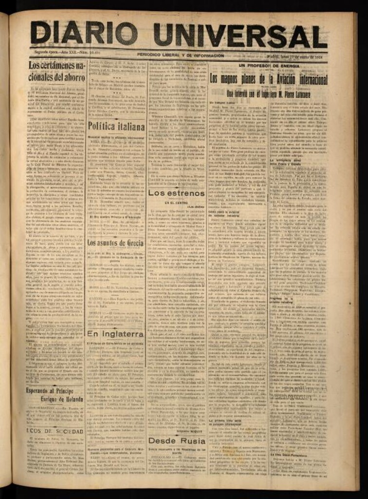 Miniatura de Diario Universal del 17 de marzo de 1924