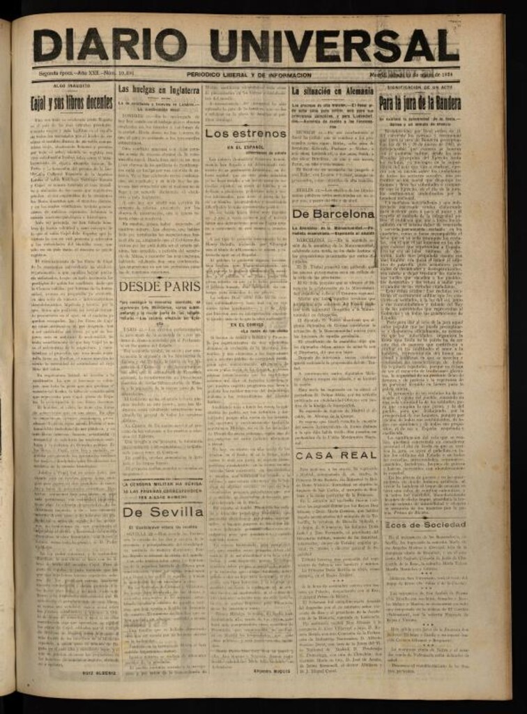 Miniatura de Diario Universal del 22 de marzo de 1924