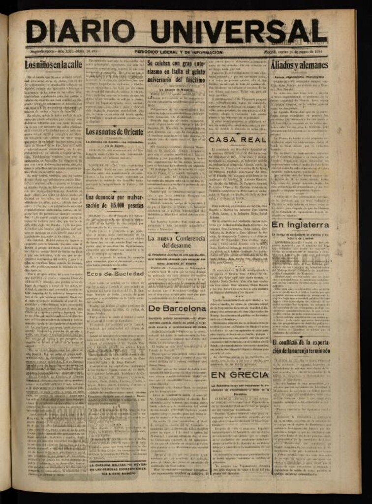 Miniatura de Diario Universal del 25 de marzo de 1924