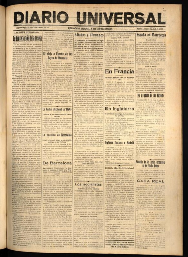 Miniatura de Diario Universal del 7 de abril de 1924